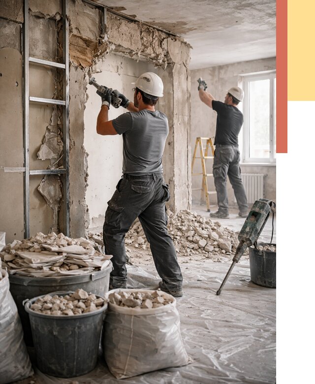 Демонтажные работы в Пушкино от 2801 руб. — услуги и цена под ключ | ОТДЕЛОЧНИК-Пшк