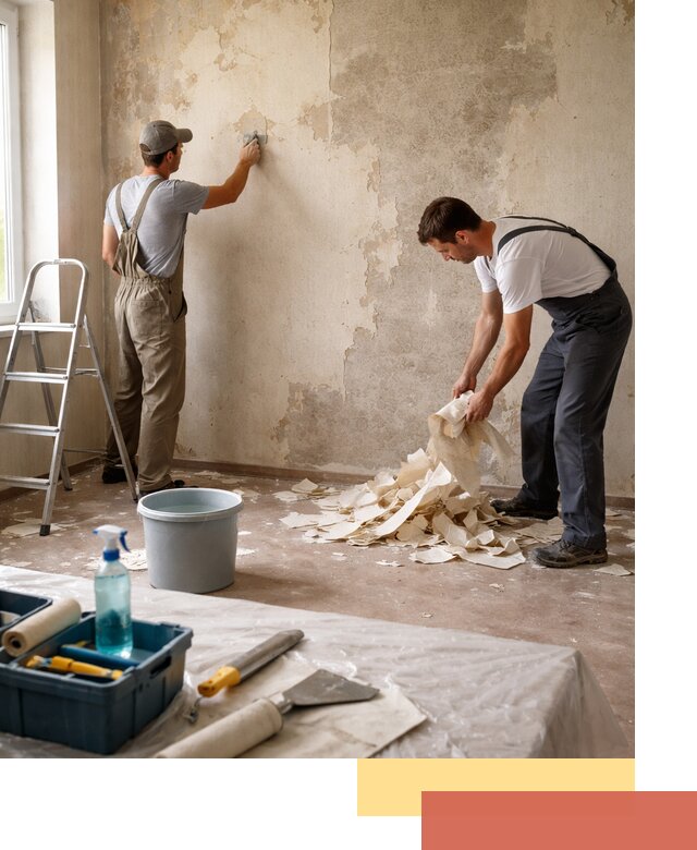 Снятие старых обоев в Пушкино быстро и качественно