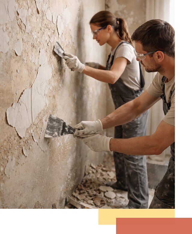 Снятие старой шпаклевки и подготовка поверхностей в Пушкино