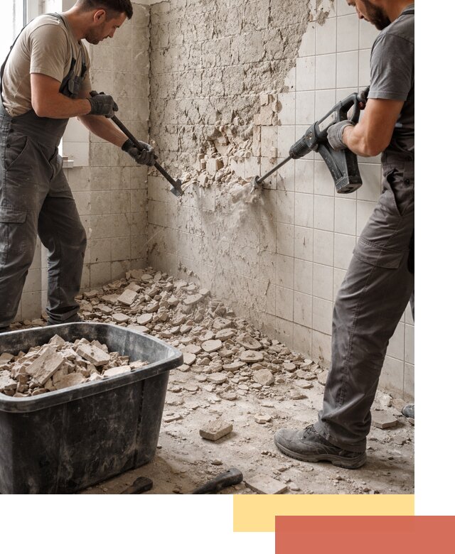 Демонтаж плитки со стен в Пушкино быстро и аккуратно