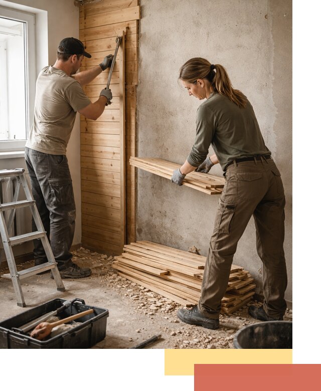 Демонтаж вагонки со стен в Пушкино — профессиональный демонтаж