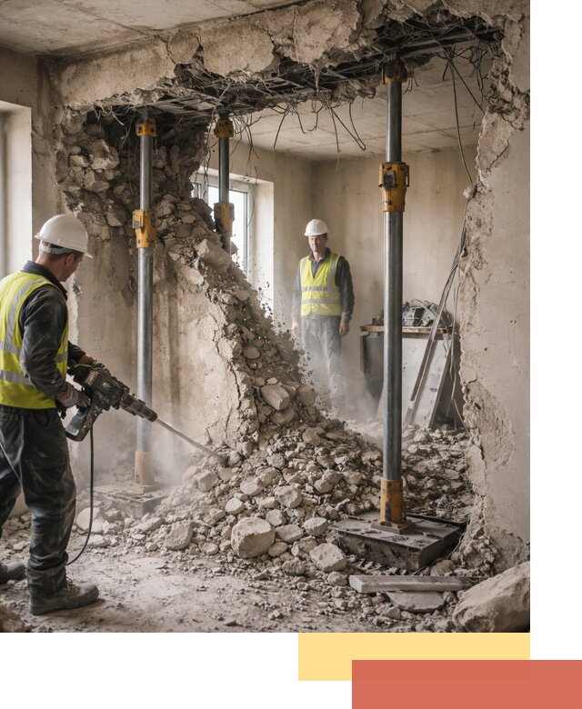 Снос несущих стен в Пушкино с гарантией безопасности и качества