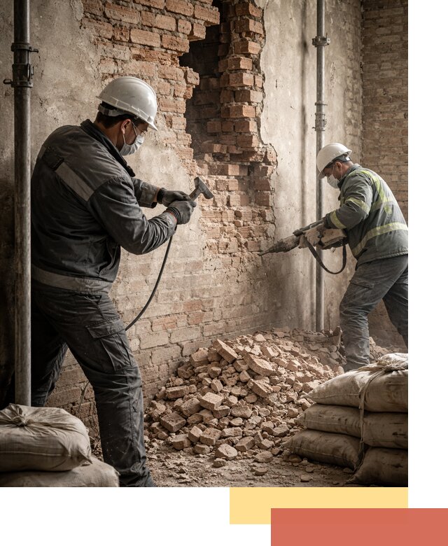 Демонтаж кирпичных стен в Пушкино быстро и безопасно