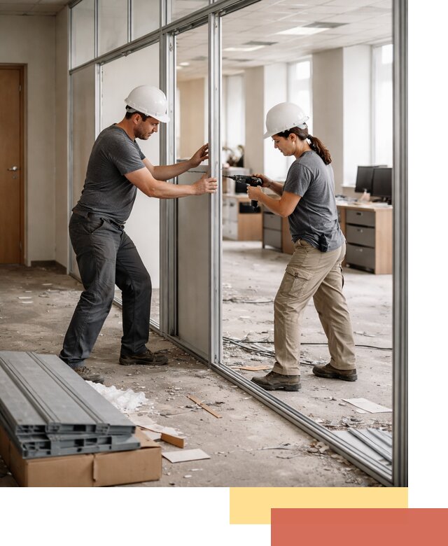 Демонтаж алюминиевых перегородок в Пушкино быстро и аккуратно