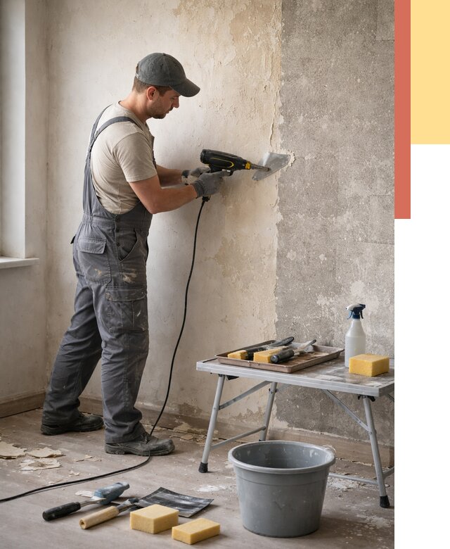 Очистка стен от клея в Пушкино от 1919 руб. — снятие и удаление клея со стен | ОТДЕЛОЧНИК-Пшк