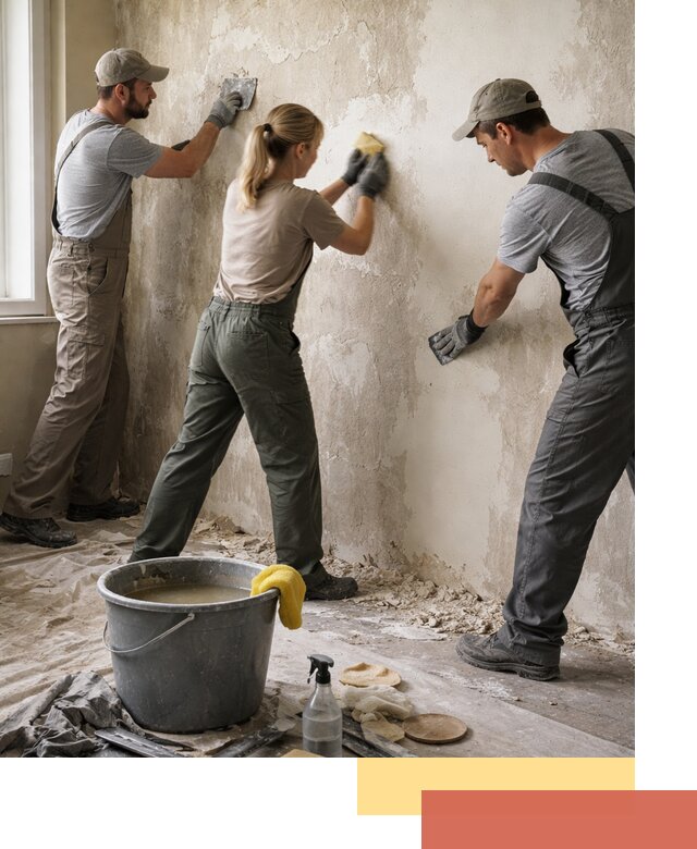 Очистка стен от клея и грунтовки в Пушкино качественно и быстро