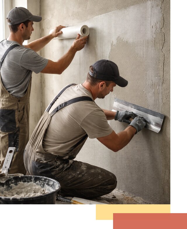 Армирование стен стеклосеткой в Пушкино для прочной отделки