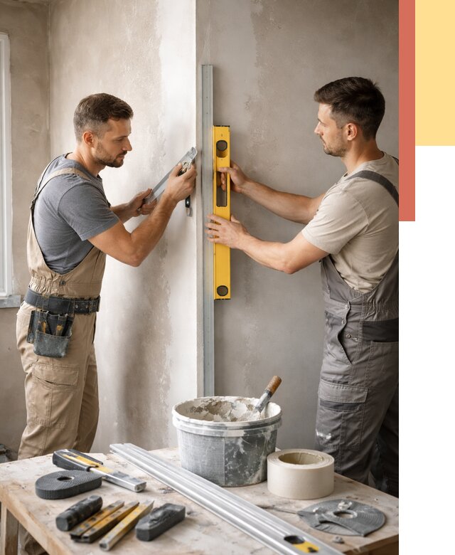 Выведение углов стен в Пушкино от 1919 руб. быстро и недорого | ОТДЕЛОЧНИК-Пшк