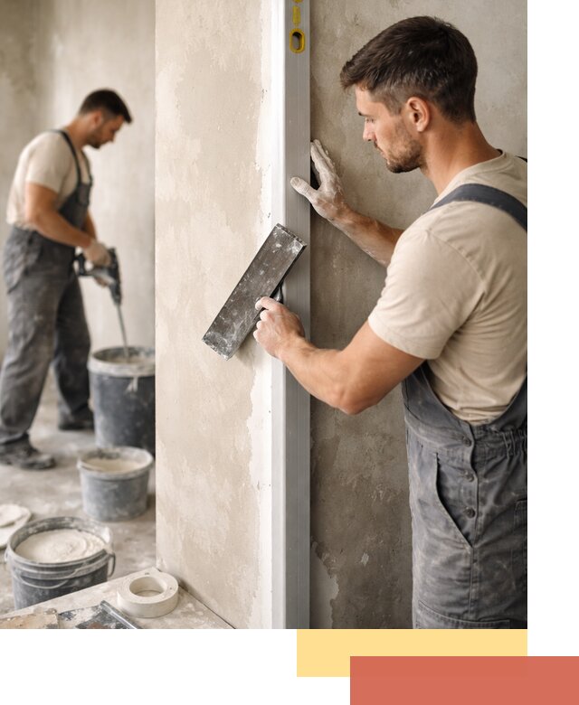 Выведение углов стен в Пушкино: монтаж и оштукатуривание