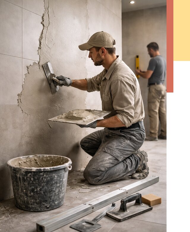 Штукатурка стен в ванной в Пушкино от 4668 руб./м² — выравнивание под ключ | ОТДЕЛОЧНИК-Пшк