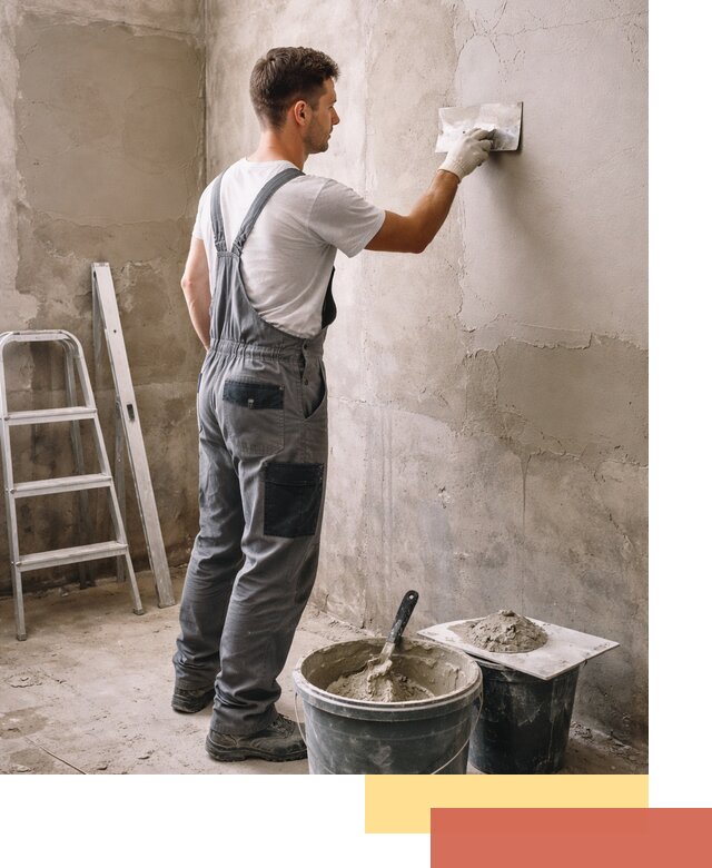 Штукатурка стен в ванной под ключ в Пушкино