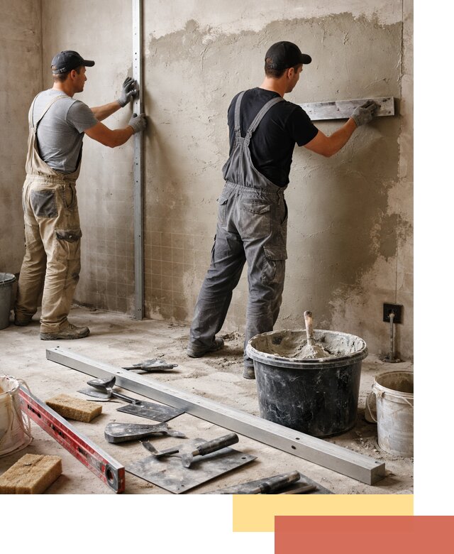 Профессиональная штукатурка стен под плитку в Пушкино
