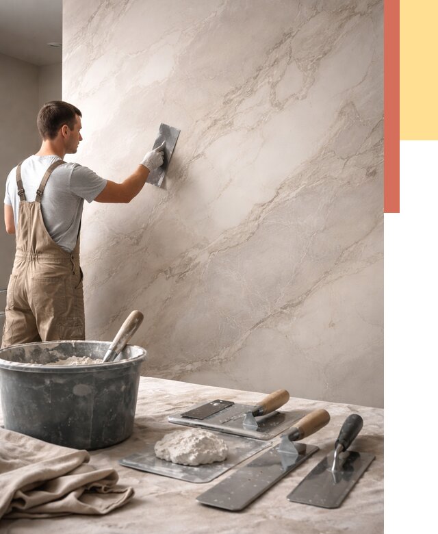 Декоративная штукатурка под мрамор в Пушкино от 2904 руб./м² — быстро и недорого | ОТДЕЛОЧНИК-Пшк