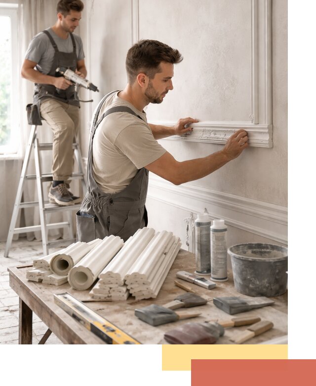 Монтаж лепнины на стены в Пушкино профессионально и качественно