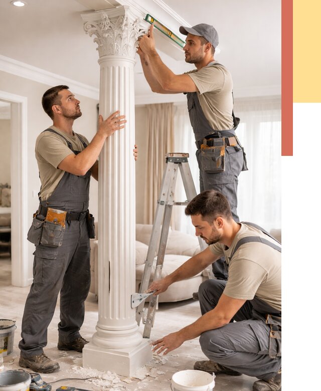 Установка декоративных колонн в Пушкино от 12448 руб. под ключ | ОТДЕЛОЧНИК-Пшк