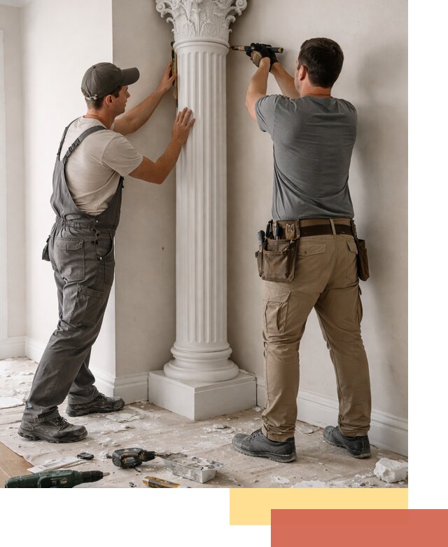 Установка декоративных колонн в Пушкино под ключ