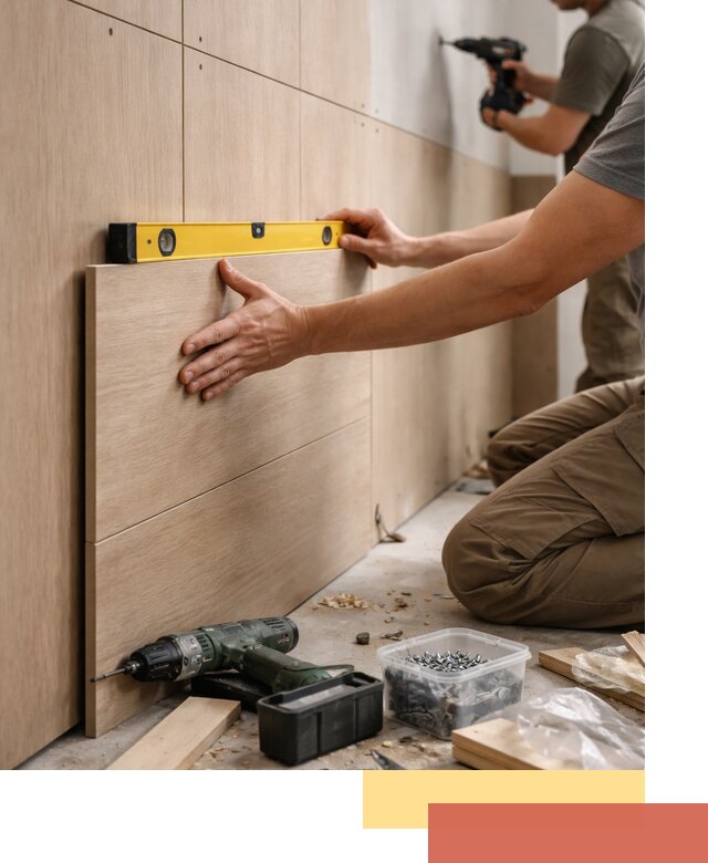 Профессиональный монтаж МДФ панелей на стены в Пушкино