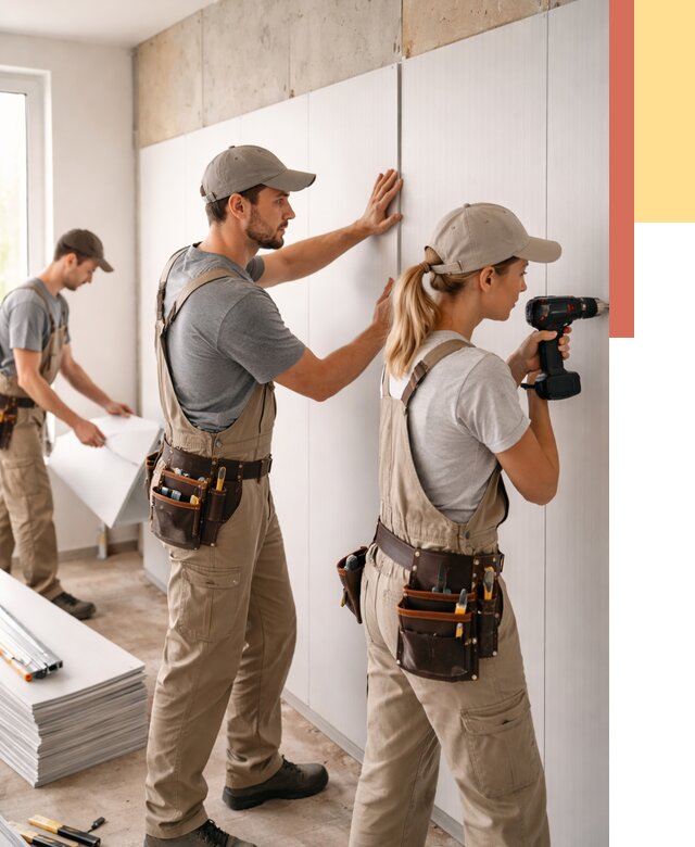 Монтаж ПВХ панелей на стены в Пушкино от 467 руб/м2 — быстро и недорого | ОТДЕЛОЧНИК-Пшк