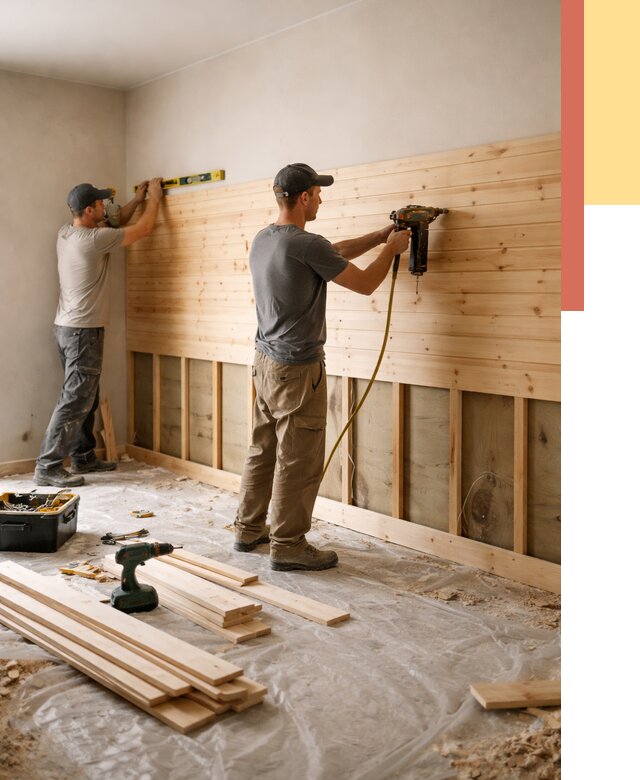 Монтаж деревянной вагонки на стены в Пушкино от 7780 руб. | Услуги монтажа вагонки | ОТДЕЛОЧНИК-Пшк