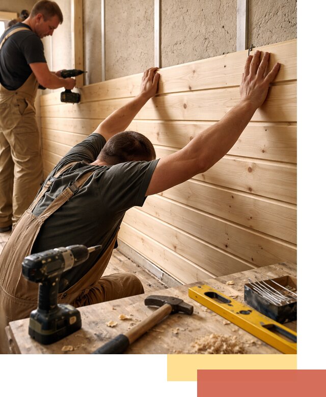 Монтаж деревянной вагонки на стены в Пушкино быстро и качественно