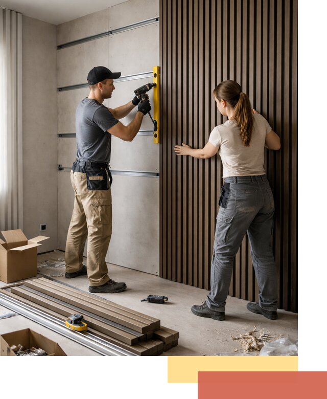 Монтаж реечных панелей на стены в Пушкино