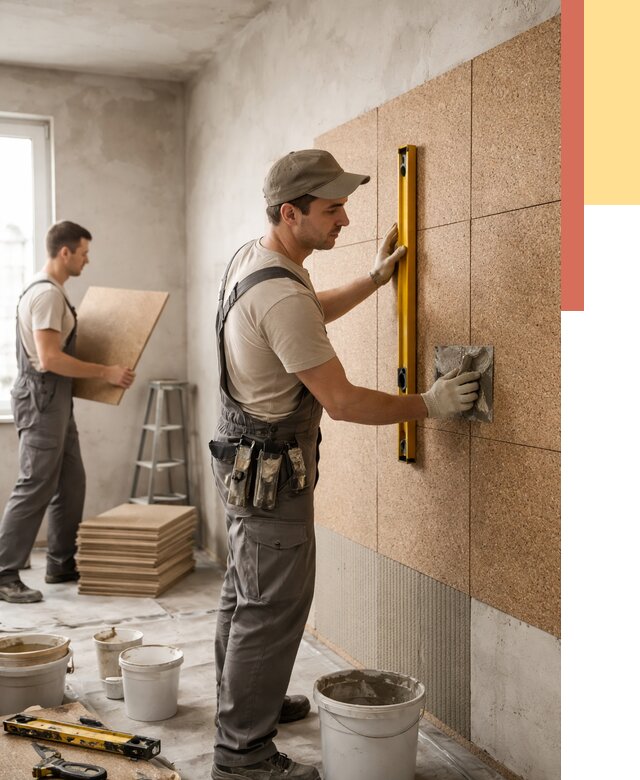 Монтаж пробковых панелей на стены в Пушкино от 3631 руб. — ОТДЕЛОЧНИК-Пшк