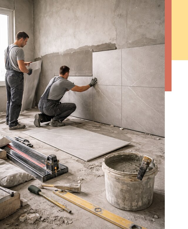 Облицовка стен керамогранитом в Пушкино от 4357 руб./м² — услуги под ключ | ОТДЕЛОЧНИК-Пшк