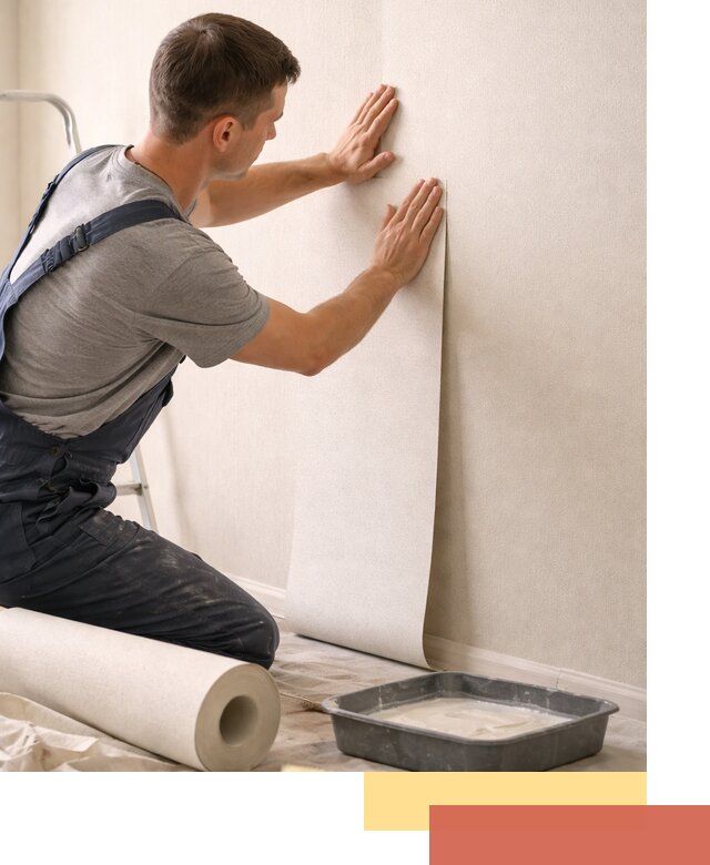 Поклейка флизелиновых обоев в Пушкино качественно и быстро