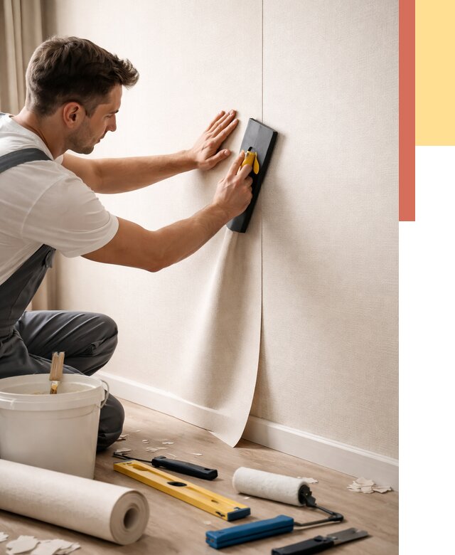 Поклейка виниловых обоев в Пушкино от 4668 руб. | Быстро и недорого — ОТДЕЛОЧНИК-Пшк