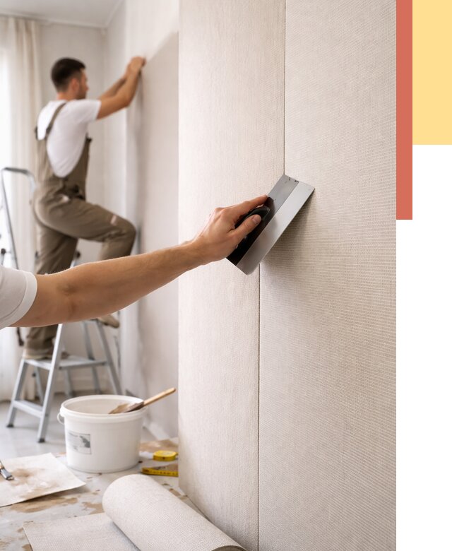 Поклейка текстильных обоев в Пушкино от 4668 руб. под ключ | ОТДЕЛОЧНИК-Пшк