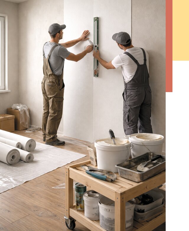 Поклейка стеклообоев в Пушкино от 6742 руб. за м2 — быстро и недорого | ОТДЕЛОЧНИК-Пшк