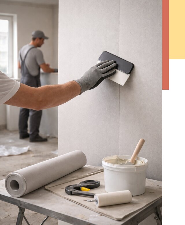 Поклейка обоев под покраску в Пушкино от 3631 руб. за м2 | ОТДЕЛОЧНИК-Пшк