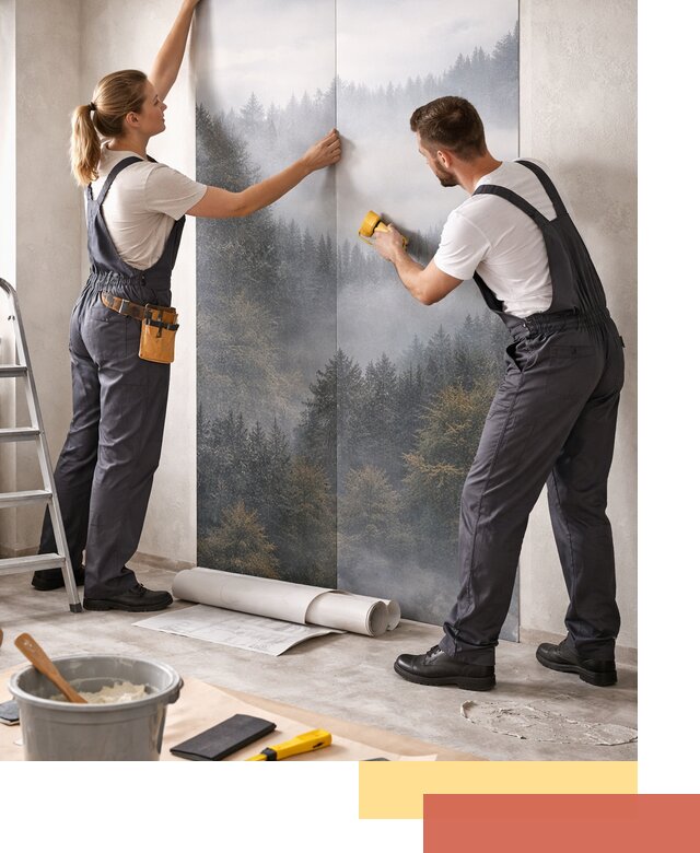 Поклейка фотообоев профессионально в Пушкино под ключ