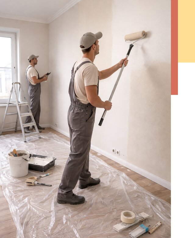 Покраска стен акриловой краской в Пушкино от 3631 руб./м² — быстро и недорого | ОТДЕЛОЧНИК-Пшк