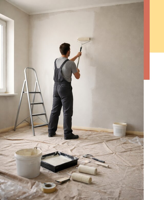 Покраска стен моющейся краской в Пушкино от 363 руб./м² — быстро и недорого | ОТДЕЛОЧНИК-Пшк