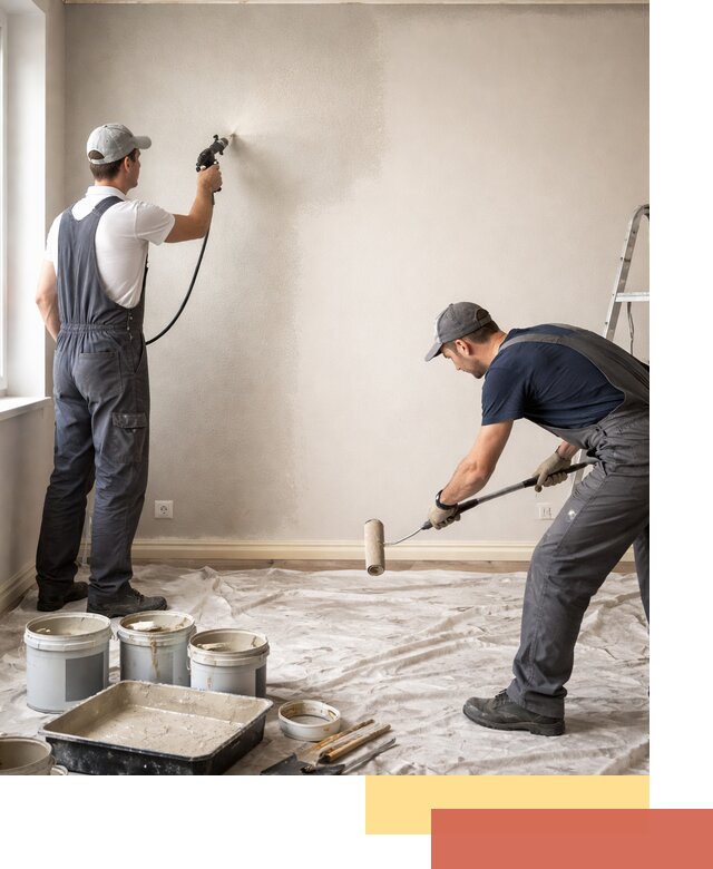 Покраска стен моющейся краской и защита поверхностей в Пушкино