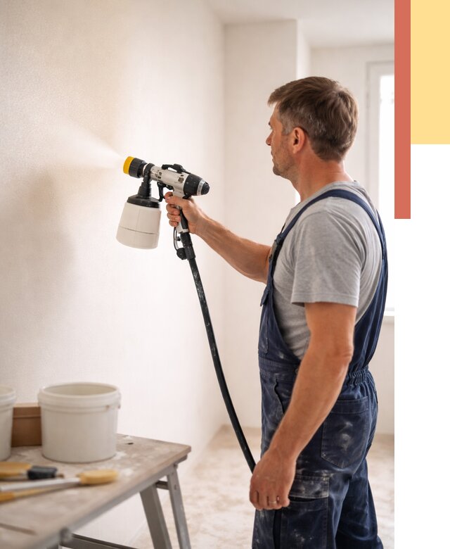 Покраска стен краскопультом в Пушкино от 7780 руб. — механизированная покраска | ОТДЕЛОЧНИК-Пшк