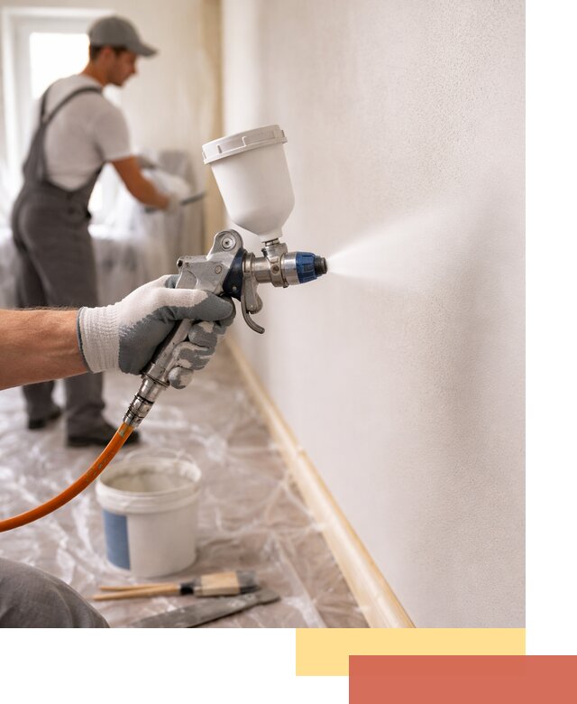 Покраска стен краскопультом в Пушкино быстро и качественно