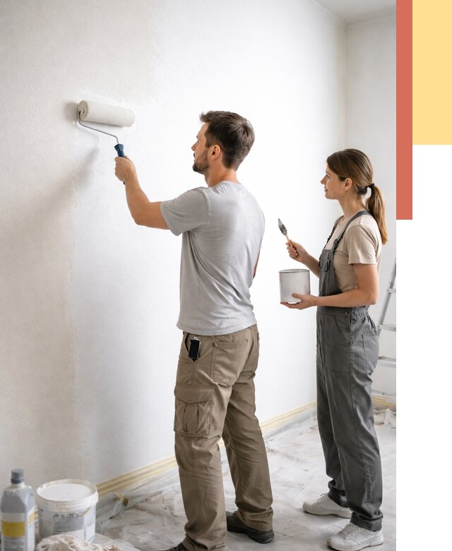 Окраска стен по стеклохолсту в Пушкино от 4668 руб/м² под ключ | ОТДЕЛОЧНИК-Пшк