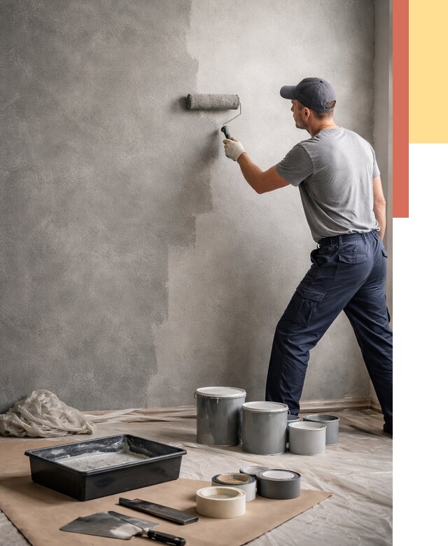 Покраска стен под бетон в Пушкино от 674 руб. за м2 — быстро и недорого | ОТДЕЛОЧНИК-Пшк