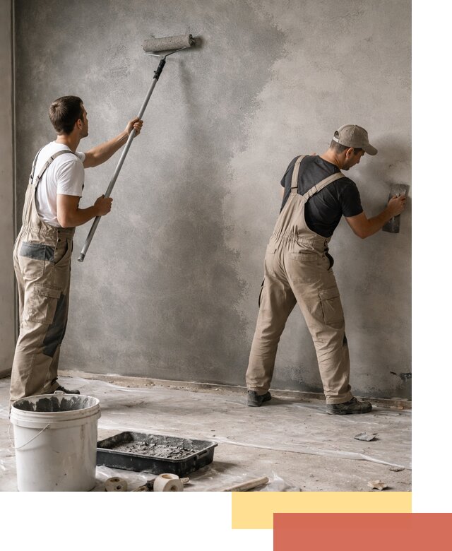 Покраска стен под бетон в Пушкино профессионально и недорого