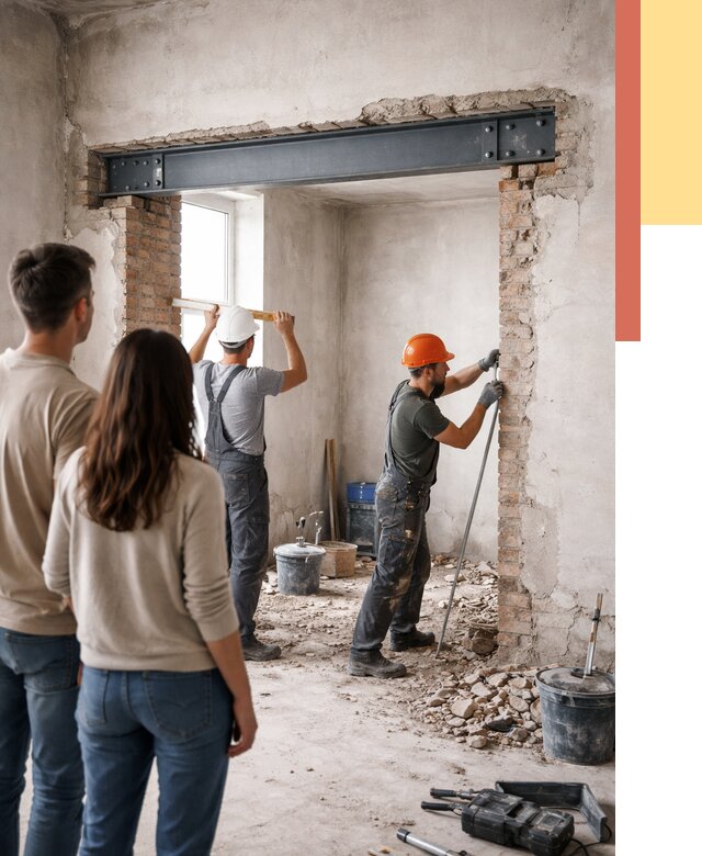 Усиление проема в стене в Пушкино от 9854 руб. — усиление дверного проема металлоконструкцией | ОТДЕЛОЧНИК-Пшк