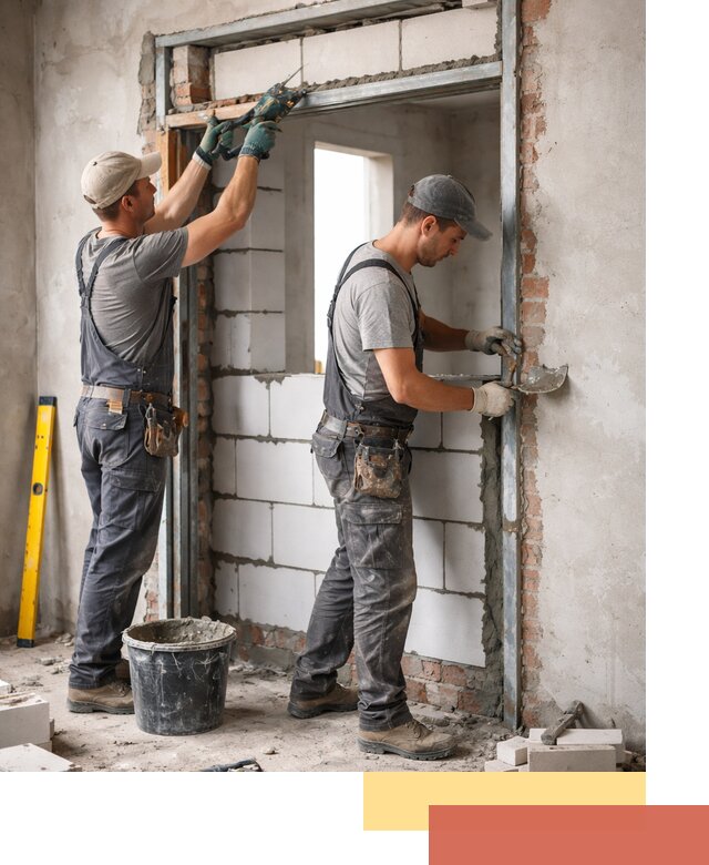 Закладка дверного проема под ключ в Пушкино: демонтаж, монтаж, отделка