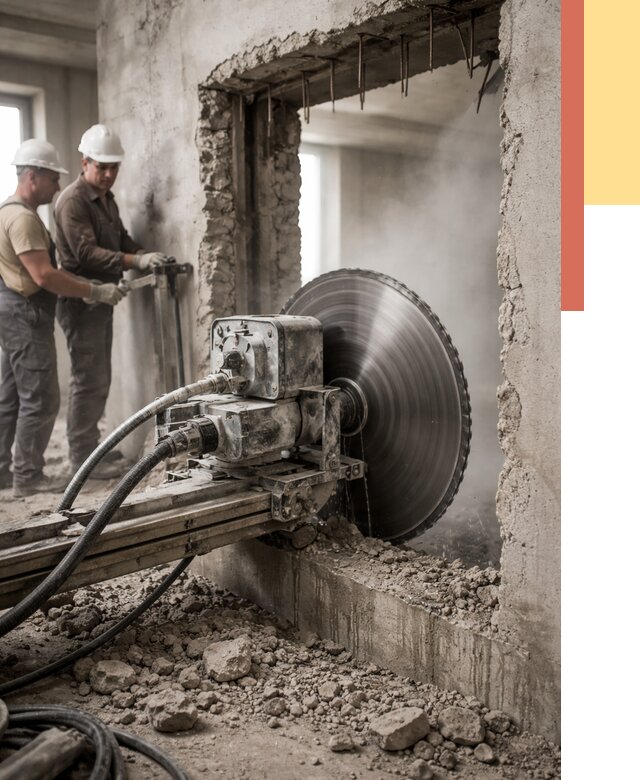 Алмазная резка проемов в Пушкино от 4668 руб. быстро и недорого | ОТДЕЛОЧНИК-Пшк