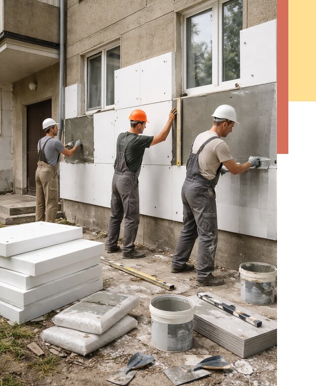 Утепление стен пенопластом в Пушкино от 1815 руб. — недорого и под ключ | ОТДЕЛОЧНИК-Пшк