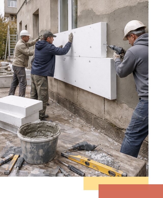 Утепление наружных стен пенопластом в Пушкино