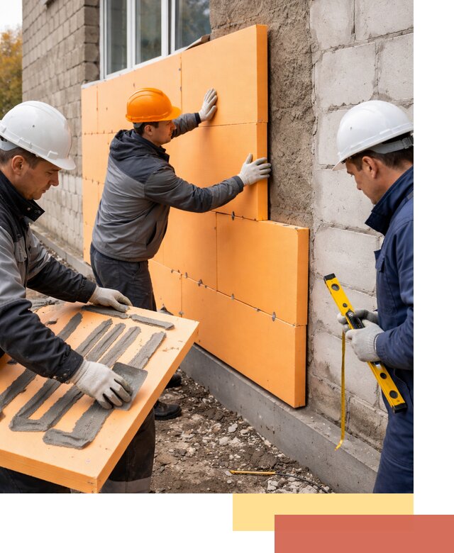 Утепление фасада пеноплексом под ключ в Пушкино