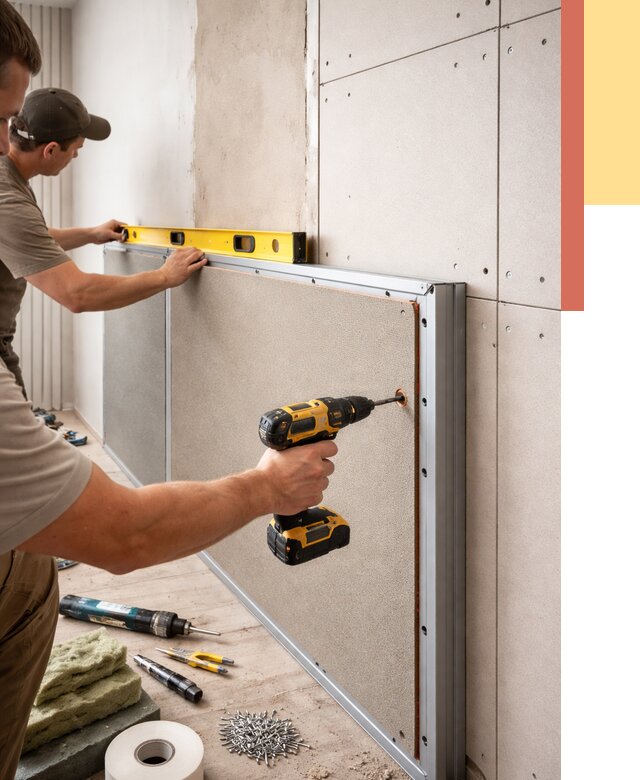 Шумоизоляция стен панелями ЗИПС в Пушкино от 2282 руб./м² под ключ | ОТДЕЛОЧНИК-Пшк