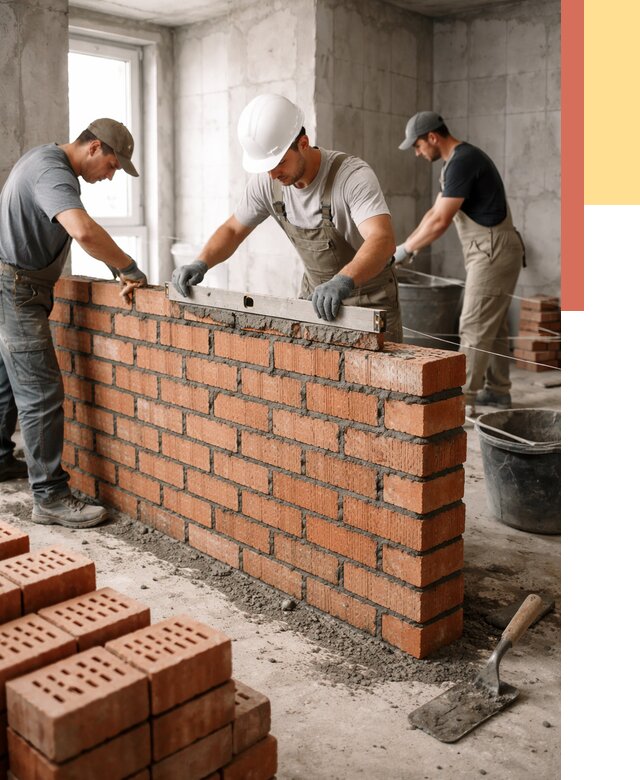 Кладка перегородок из кирпича в Пушкино от 3631 руб. за м² | ОТДЕЛОЧНИК-Пшк