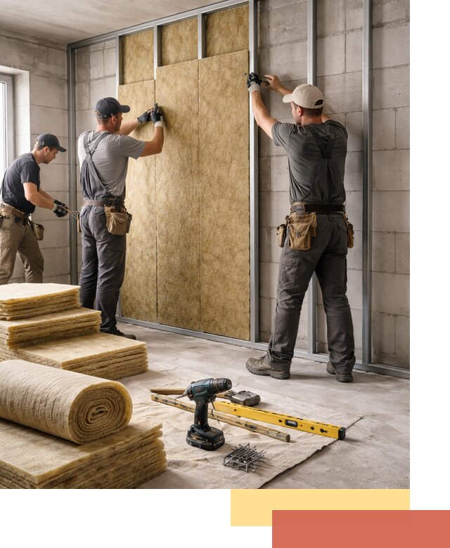 Шумоизоляция перегородок из блоков в Пушкино — монтаж и защита шумоизоляцией